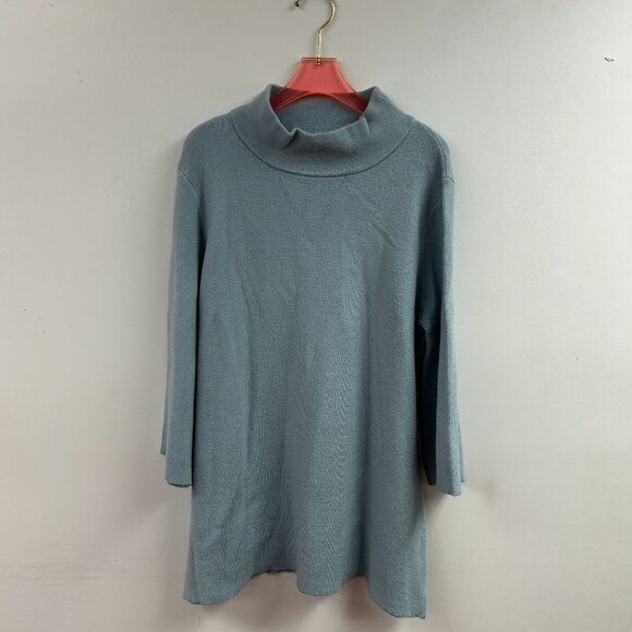 MOCK NECK TOP WITH 3/4 SLEEVES - KS6018 - Picture 1 of 2